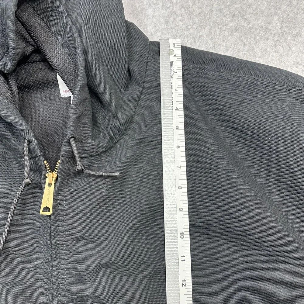 Carhartt Duck Thermal Lined Active Jacket Mens 5XL Black J131 Hooded Zip Outdoor